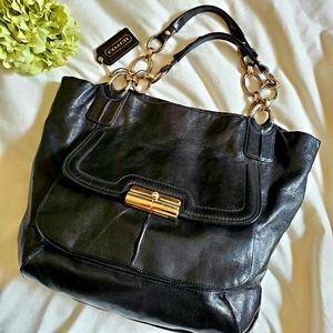 Large Coach leather tote bag